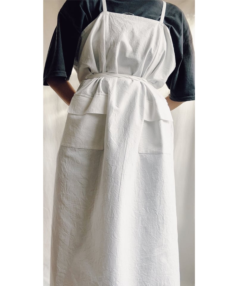 CUMO エプロン クリーム色 ポケット付き CUMO エプロン クリーム色