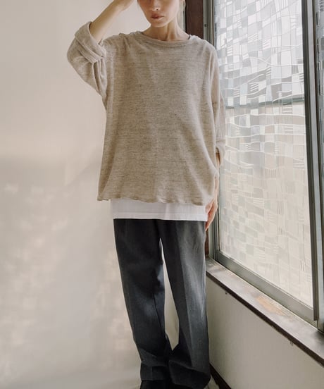 リネン100% ニット  L