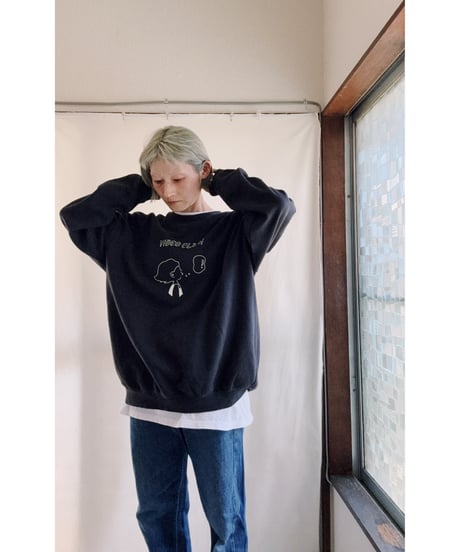 ・ラスト・VCガーメントダイ ライトスウェットシャツ  ブラック XL