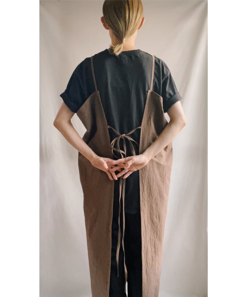 ◇即納◇エプロン ロング ブラウン（オプション不可） | AMEME NO OMEME