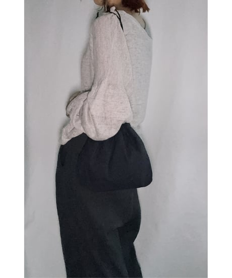 ◇1点のみ◇シンプル巾着M（両紐）スミクロ(限定色）