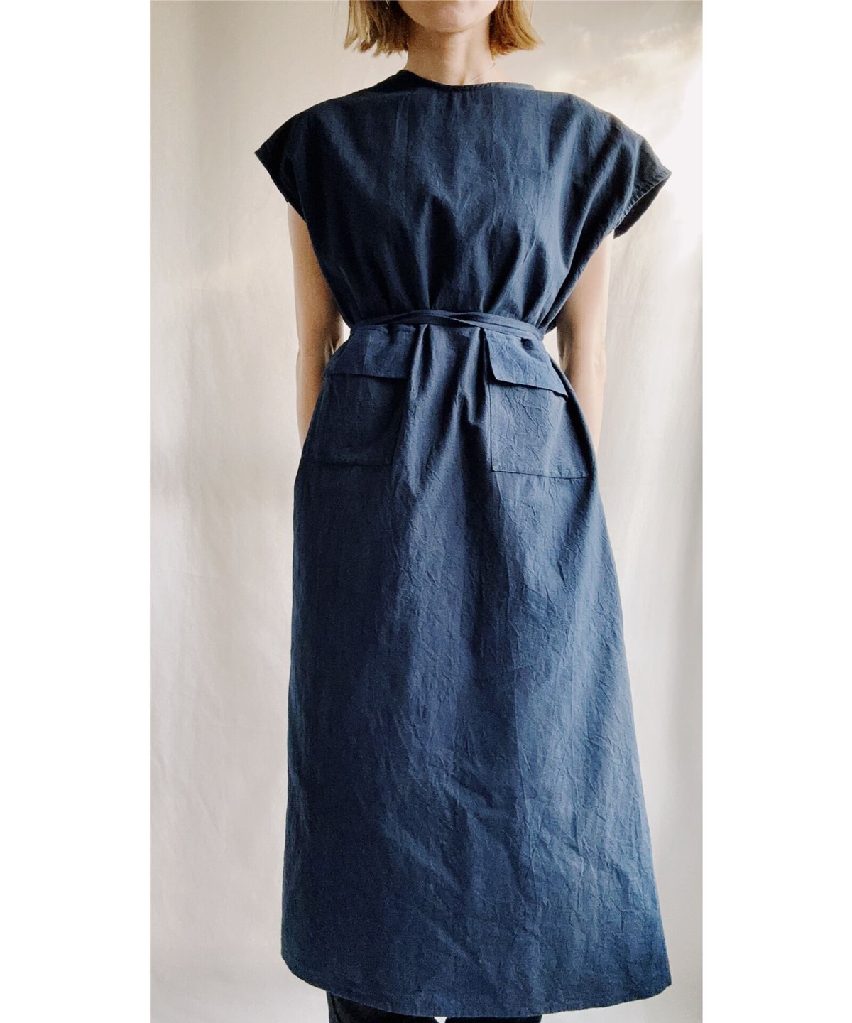 【美品】ホットマンフラワーエプロン グレー 2ポケット 美品】ホットマンフラワーエプロン グレー 2ポケット 美品