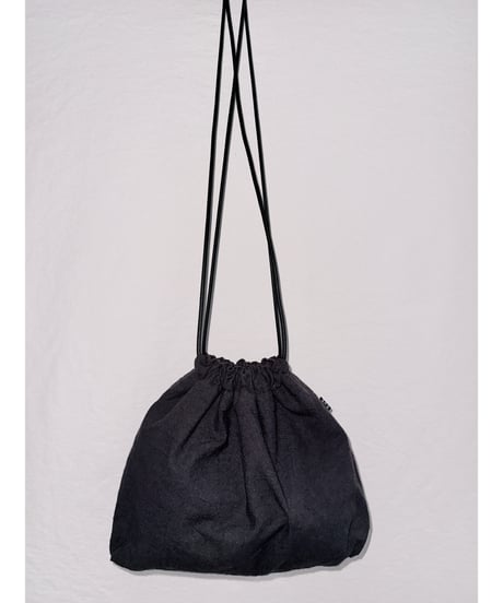 ◇1点のみ◇シンプル巾着M（両紐）スミクロ(限定色）