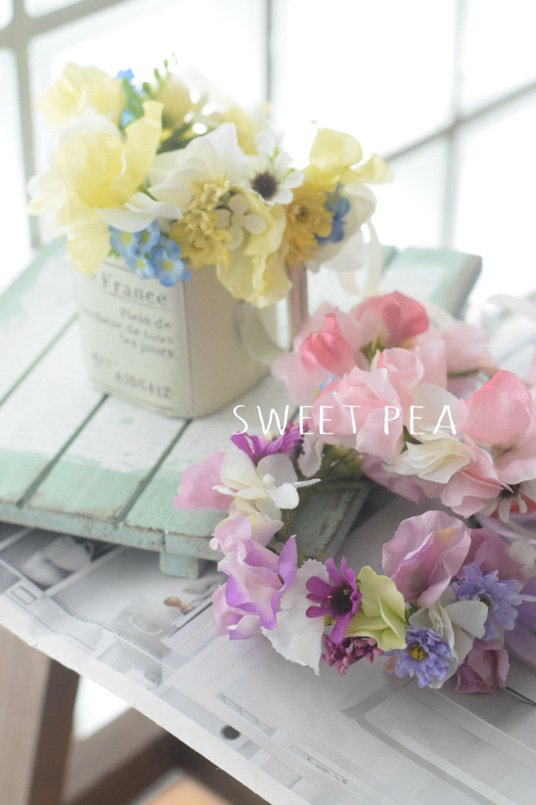 限定】スイートピー花かんむり | m@rihana