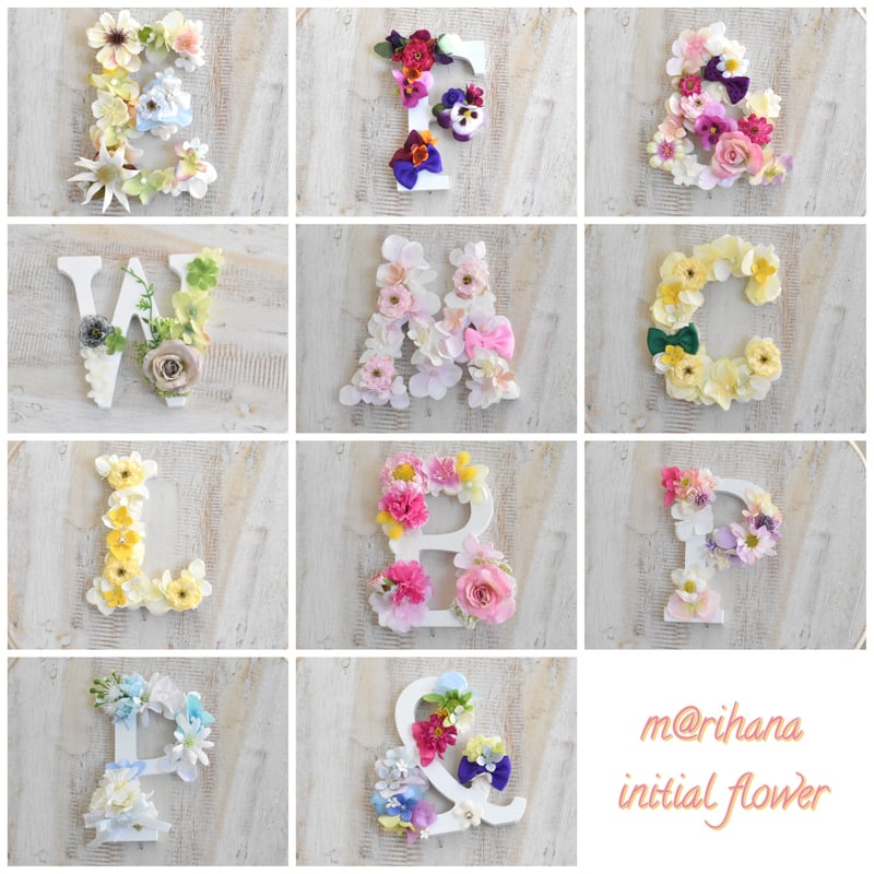5thアニバーサリー♡イニシャルウッド（フラワーアルファベット） | m