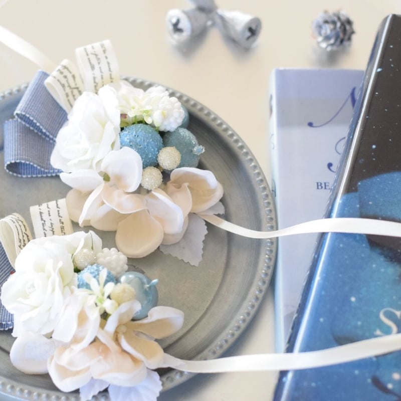 クリスマス・ホワイト＆ブルーチョーカー・ワンちゃん用 | m@rihana