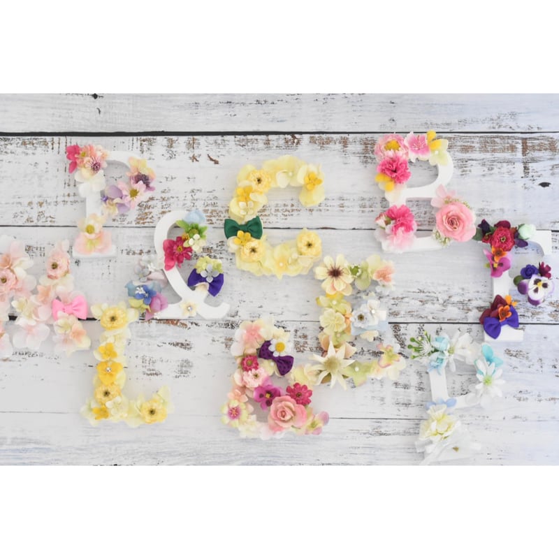 5thアニバーサリー♡イニシャルウッド（フラワーアルファベット） | m