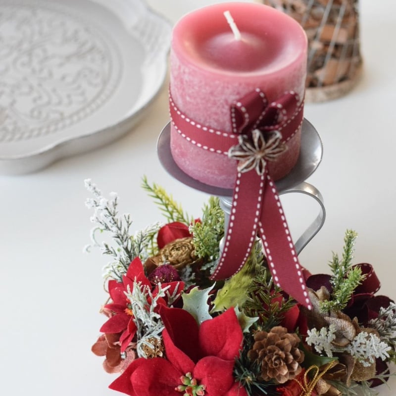 ご予約】クリスマスキャンドルスタンドアレンジ | m@rihana