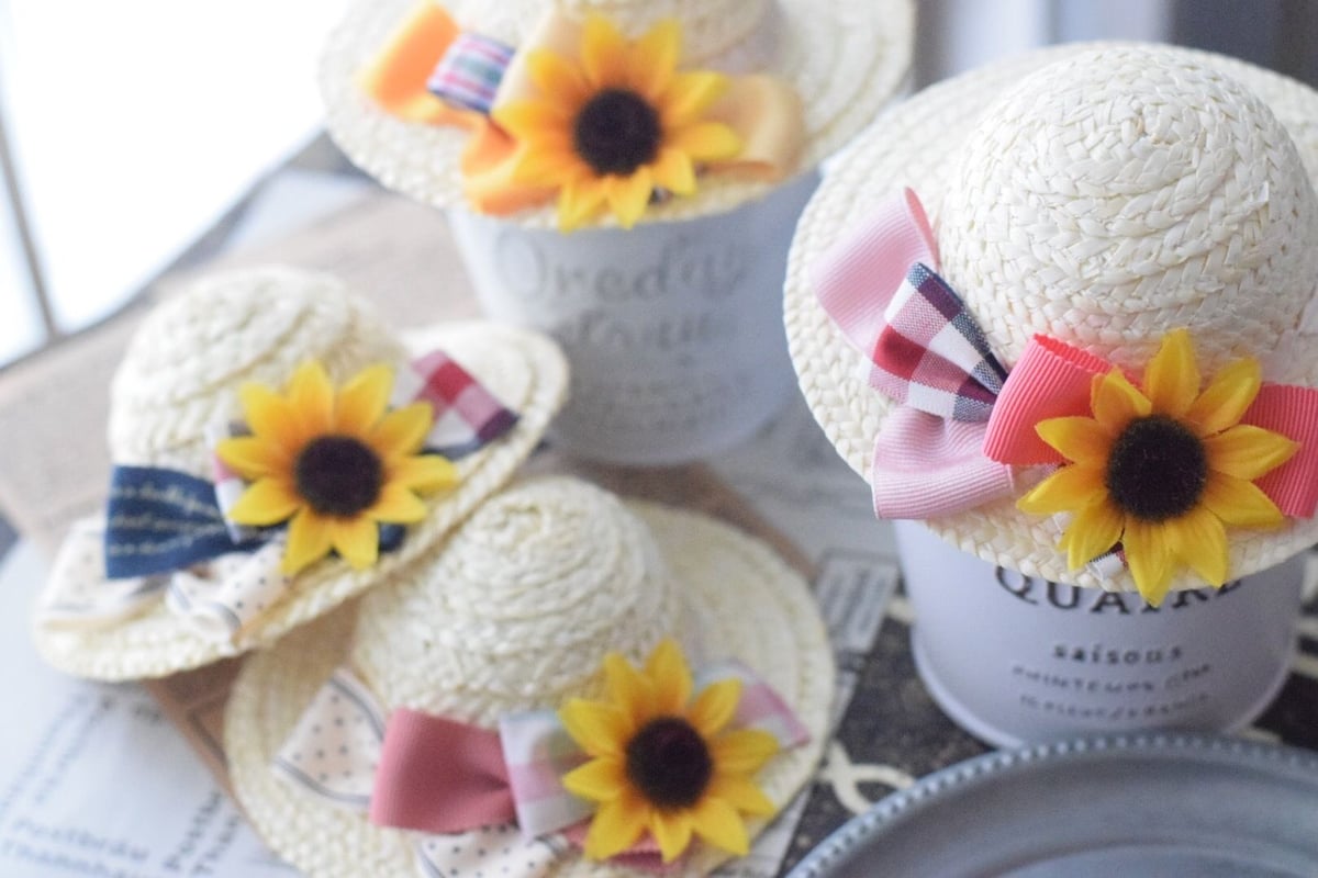 再販】トリプルリボン×ひまわり麦わら帽子 | m@rihana