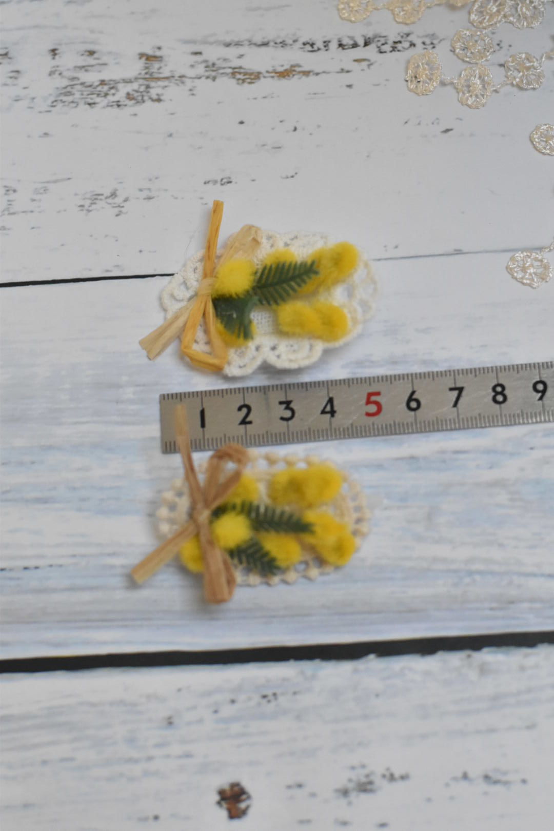 【オーダー】すりガラス風バレッタ ミモザ オーダー】すりガラス風バレッタ ミモザ