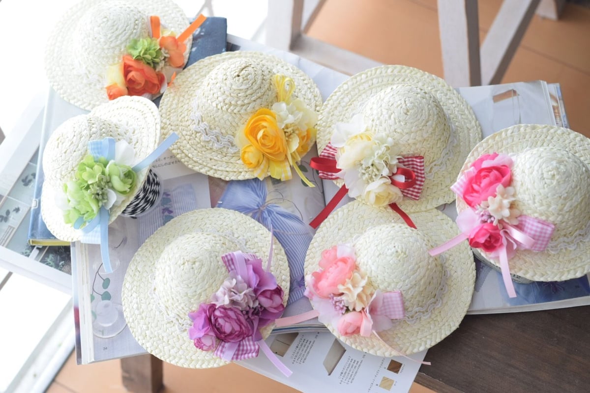 ジェーンマープル　フリル　麦わら　帽子　ギンガムチェック　リボン fit=scale-down,w=1200