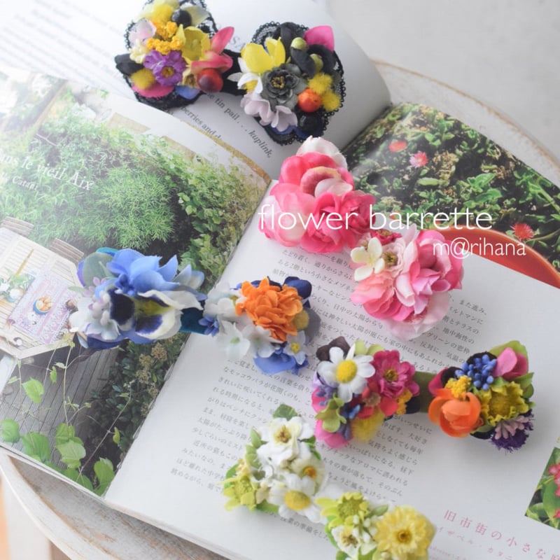 小花のリボンバレッタ | m@rihana 