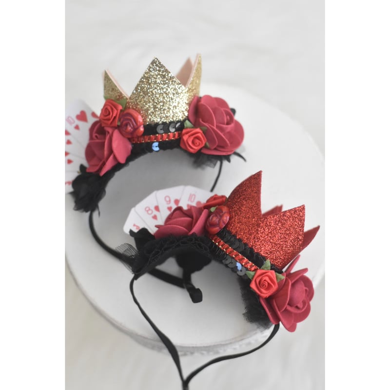 MV% ハートと王冠のセット ハートの女王の王冠、ハートの女王のコスチュームヘッドバンド、誕生日