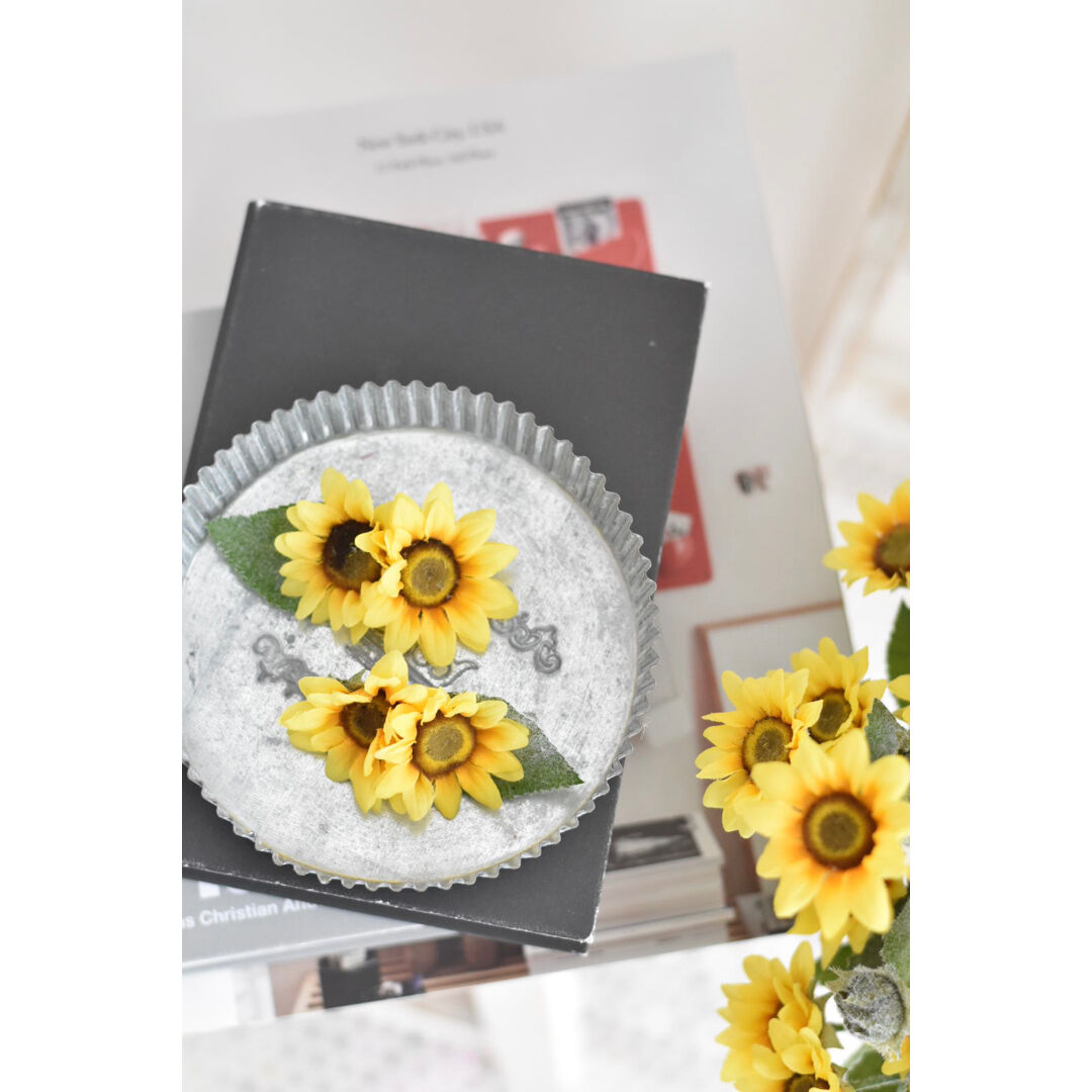 ひまわりバレッタ バー48 ひまわりバレッタ バー48 CanNana ベール リボン バレッタ