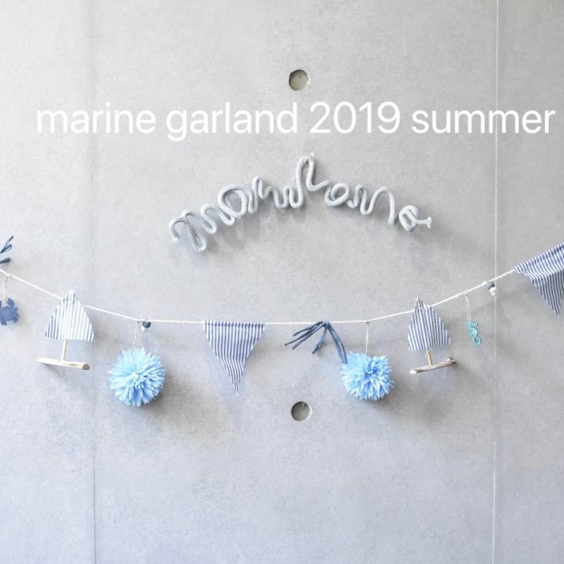 No27 ホワイト＆ブルー 爽やかマリンカラーフラワーガーランド⸜❤︎⸝‍ No27 ホワイト＆ブルー 爽やかマリンカラーフラワーガーランド
