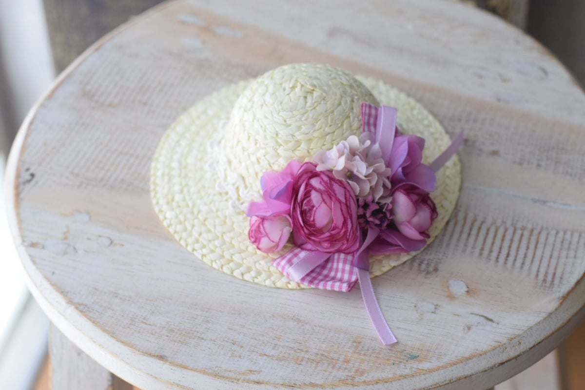 チェックリボンとラナンキュラス麦わら帽子 | m@rihana