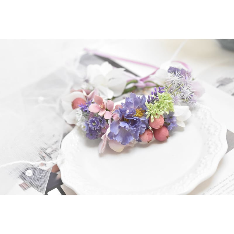 ラベンダー&ジプソ 💜花かんむり | m@rihana