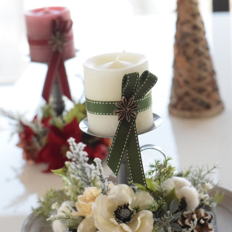 ご予約】クリスマスキャンドルスタンドアレンジ | m@rihana