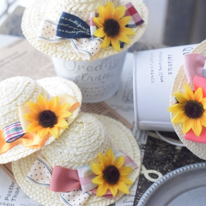 再販】トリプルリボン×ひまわり麦わら帽子 | m@rihana