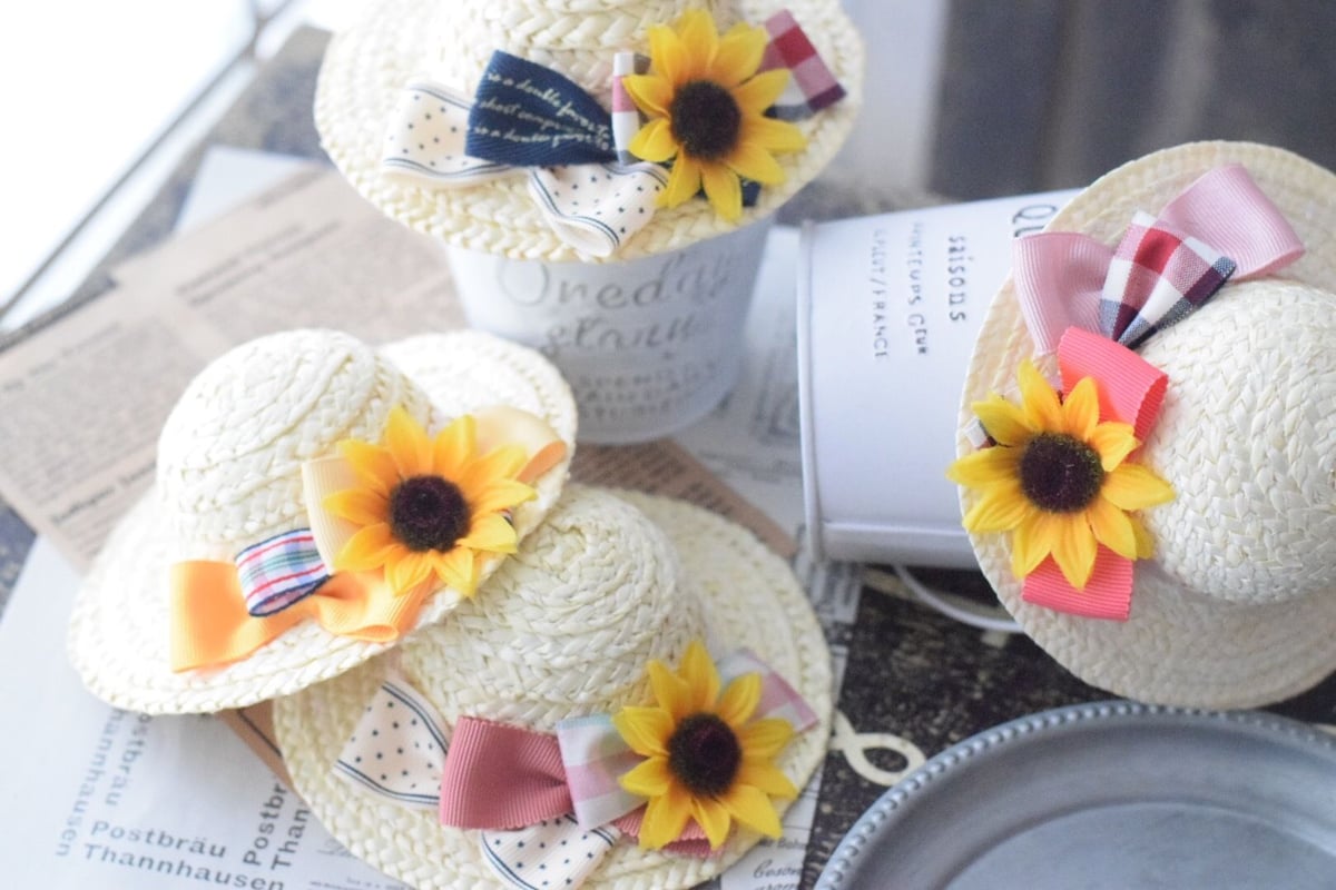 再販】トリプルリボン×ひまわり麦わら帽子 | m@rihana