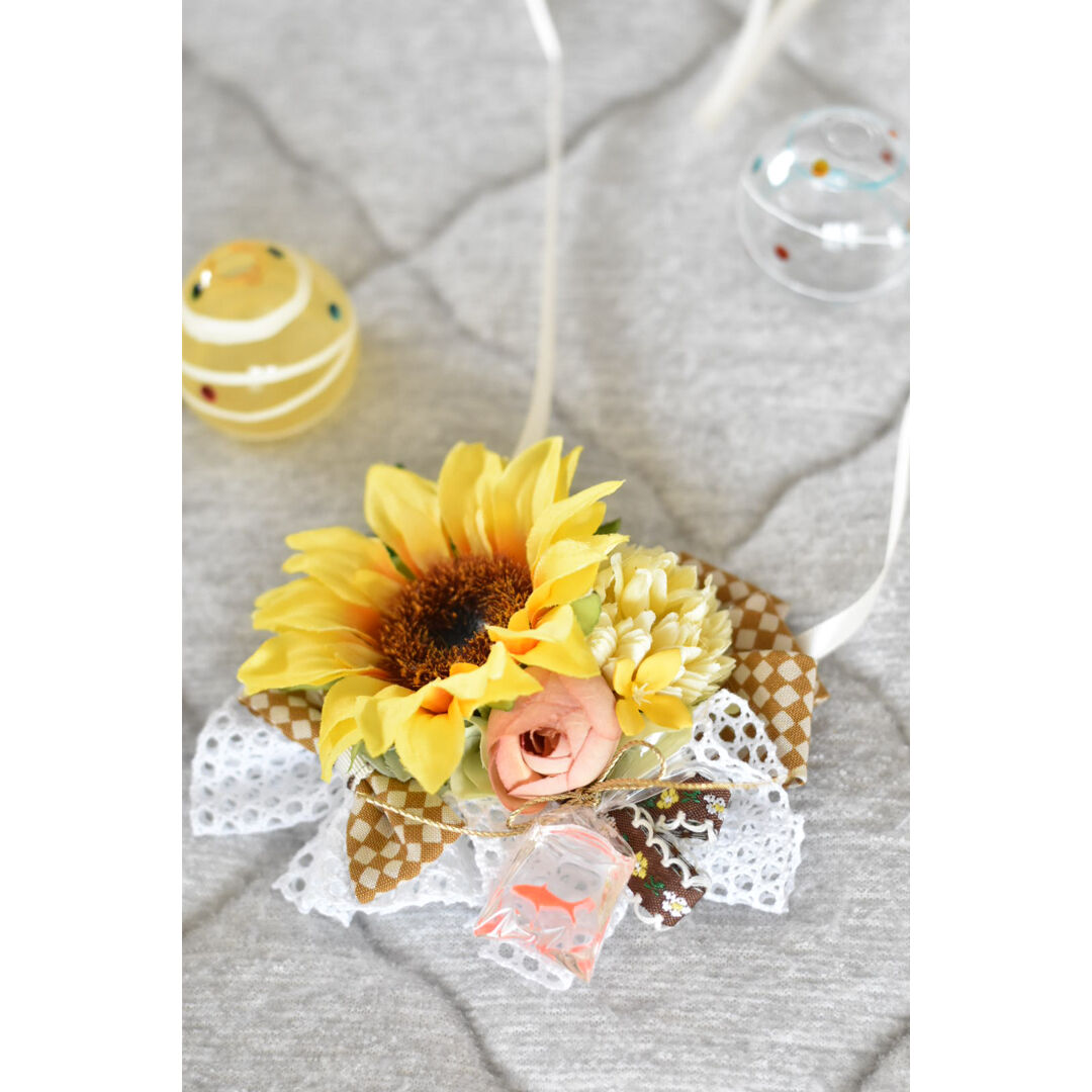 終了】和風・ひまわりチョーカー | m@rihana