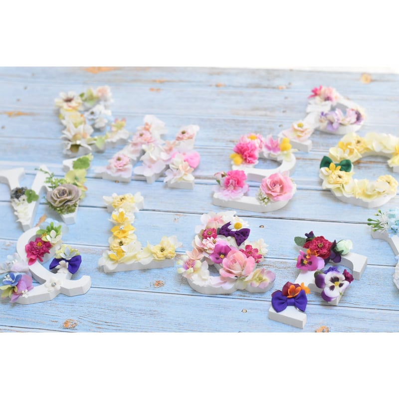 5thアニバーサリー♡イニシャルウッド（フラワーアルファベット） | m