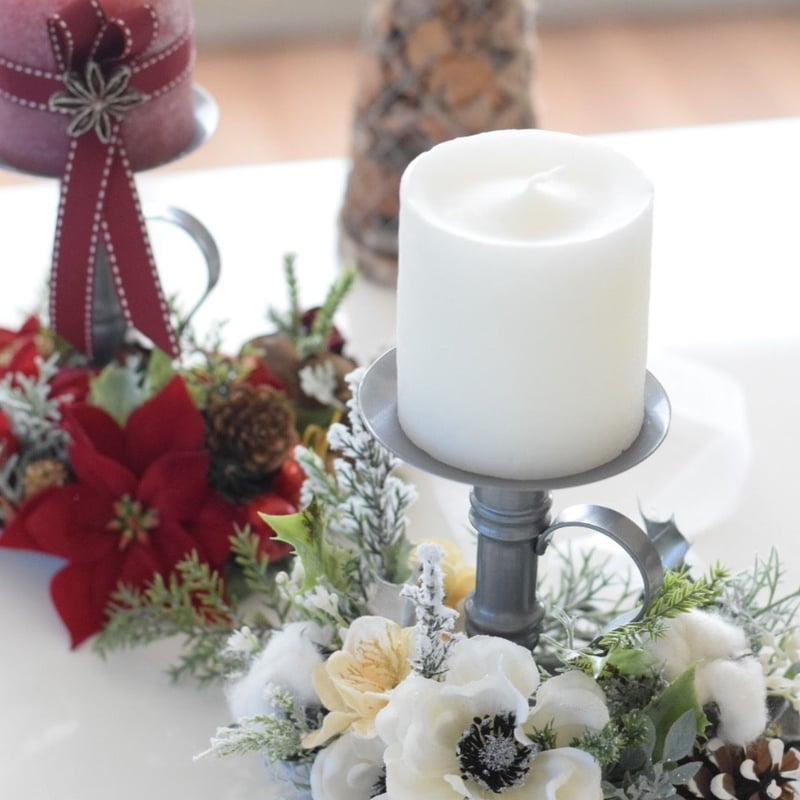ご予約】クリスマスキャンドルスタンドアレンジ | m@rihana