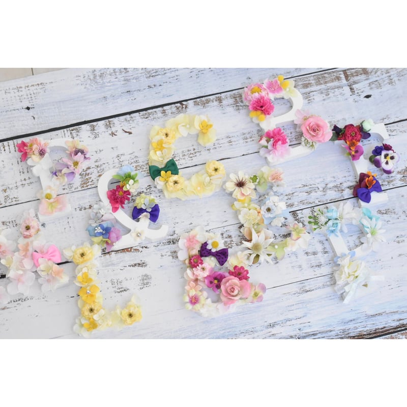 5thアニバーサリー♡イニシャルウッド（フラワーアルファベット） | m