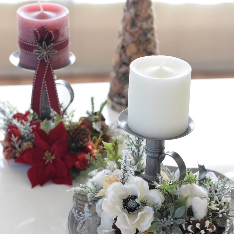 ご予約】クリスマスキャンドルスタンドアレンジ | m@rihana