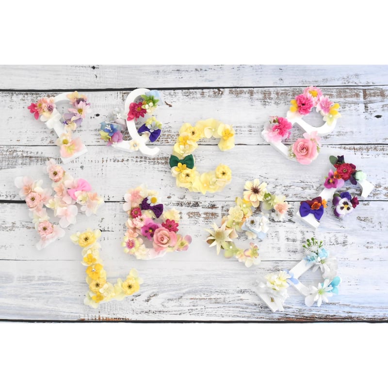 5thアニバーサリー♡イニシャルウッド（フラワーアルファベット） | m