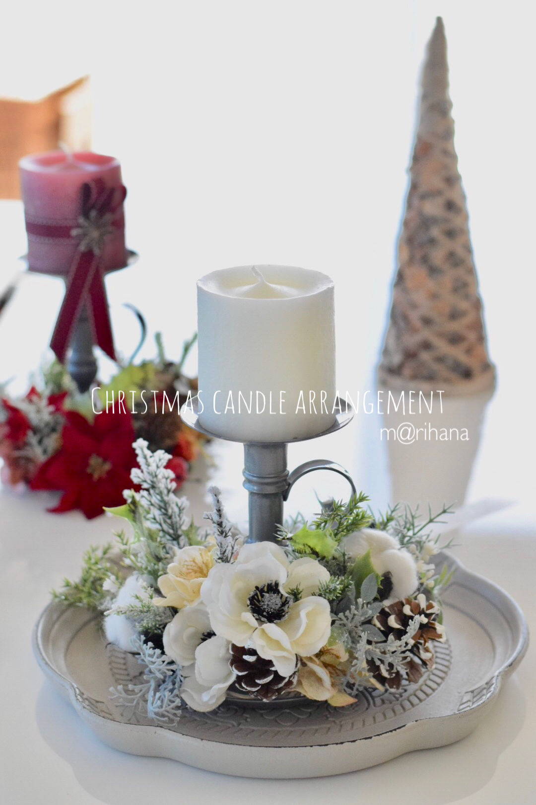 カポディモンテ　 ヘレンド　陶花　 Xmas キャンドルスタンド カポディモンテ ヘレンド 陶花 Xmas キャンドルスタンド