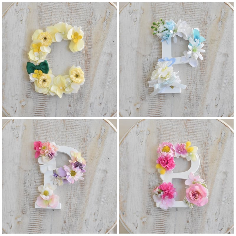 5thアニバーサリー♡イニシャルウッド（フラワーアルファベット） | m