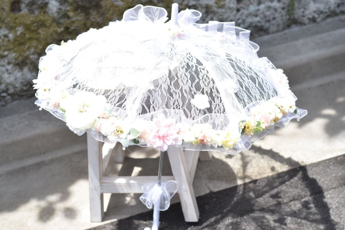 nazna様専用①☆4本☆ホワイトレースのアンブレラ傘のオブジェレース傘