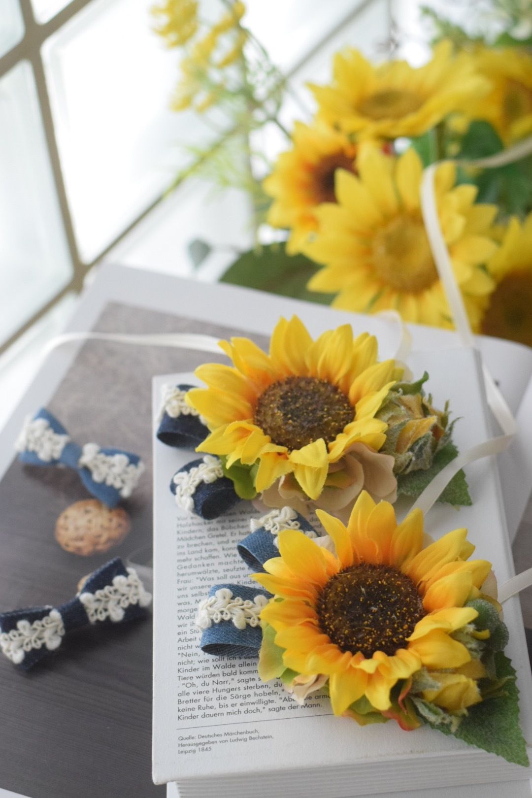 mili★★ひまわりDXチョーカー 限定】デニムひまわりチョーカー &リボン | m@rihana