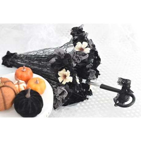 【限定】フラワーアンブレラ・ブラックデザイン（撮影小物）