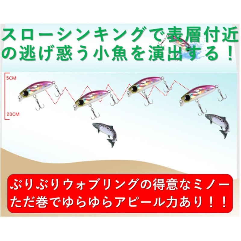 ナイトアーミー 釣具ルアー 3g メバルミノー アジミノー 4cm