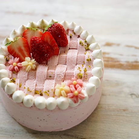 【下北沢店受取のみ】桜と苺のショートケーキ　21㎝(7-8名様)