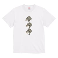 【送料無料】内澤旬子描き下ろし キジトラ（縦形）Ｔシャツ（ホワイト色／ S・M・L・XL・XXL）