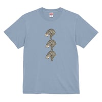 【送料無料】内澤旬子描き下ろし キジトラ（縦形）Ｔシャツ（アシッドブルー色／ S・M・L・XL・XXL）