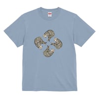 【送料無料】内澤旬子描き下ろし キジトラ（丸形）Ｔシャツ（アシッドブルー色／ S・M・L・XL・XXL）