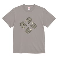 【送料無料】内澤旬子描き下ろし キジトラ（丸形）Ｔシャツ（ライトグレー色／ S・M・L・XL・XXL）