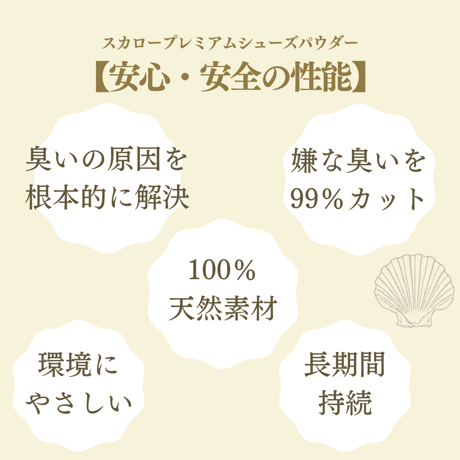 スカロープレミアム シューズパウダー 60g　【イヤな足のニオイを99%カット！】