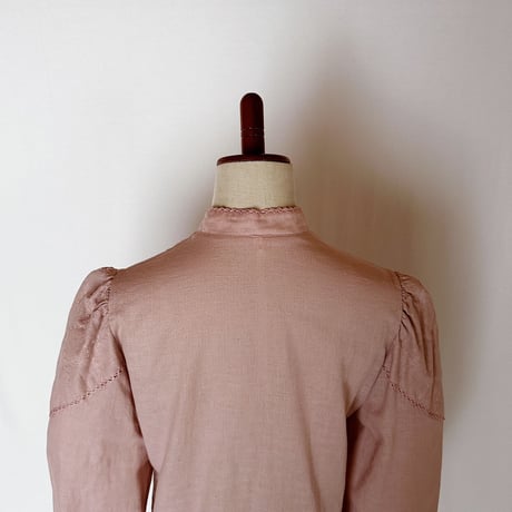 80's Euro Vintage Dusky Pink Cotton Folklore Blouse