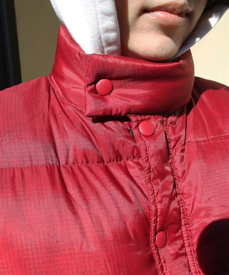 side pleats red down jacket made in china