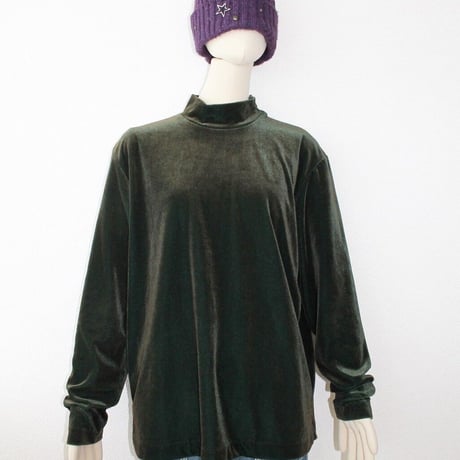 80s 玉虫 velour top made in japan