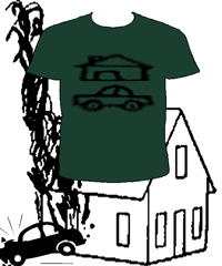🏚️&🚗 tee made by me