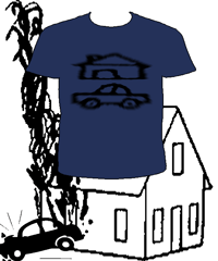🏚️&🚗 tee made by me
