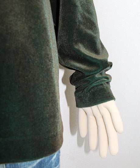 80s 玉虫 velour top made in japan