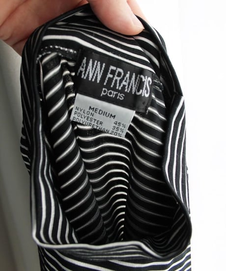 90s shiny striped top made in korea