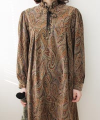 90s 🍁 paisley velour dress made in japan